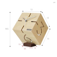 Horloge de Table Cubique en Bois