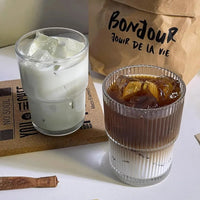 Tumbler en Verre avec Motif Rayé