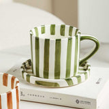 Mug à Rayures avec Soucoupe