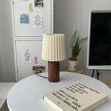 Lampe de Chevet Plissée en Bois