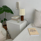 Lampe de Chevet Plissée en Bois