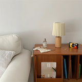 Lampe de Chevet Plissée en Bois