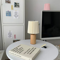 Lampe de Chevet Plissée en Bois