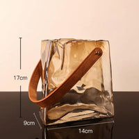 Vase en Verre Sangle en Cuir