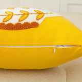 Housse de Coussin Vase Fleuri Brodée