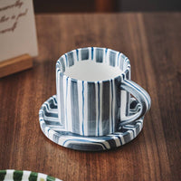 Mug à Rayures avec Soucoupe