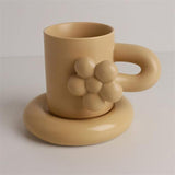 Mug Poignée Fleur en Céramique
