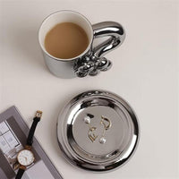 Mug Poignée Fleur en Céramique