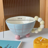 Mug à Carreaux avec Poignée Perles