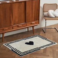 Tapis Imprimé Noir Beige