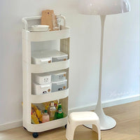 Chariot de Rangement Blanc Vertical en Plastique