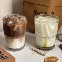 Tumbler en Verre avec Motif Rayé