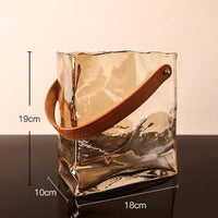 Vase en Verre Sangle en Cuir