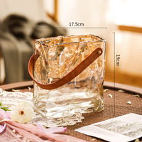 Vase en Verre Sangle en Cuir