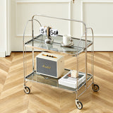 Chariot Mobile Luxe en Verre Transparent