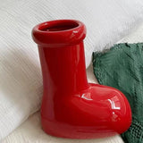 Vase en Forme de Botte Rouge