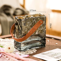 Vase en Verre Sangle en Cuir