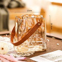 Vase en Verre Sangle en Cuir