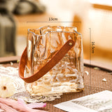 Vase en Verre Sangle en Cuir