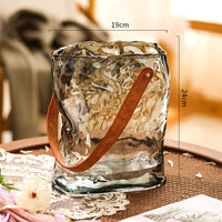 Vase en Verre Sangle en Cuir