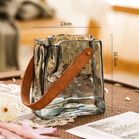 Vase en Verre Sangle en Cuir