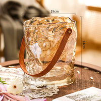 Vase en Verre Sangle en Cuir