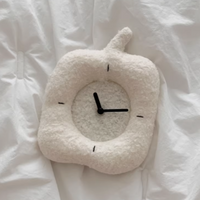 Horloge en Peluche Pomme Blanche