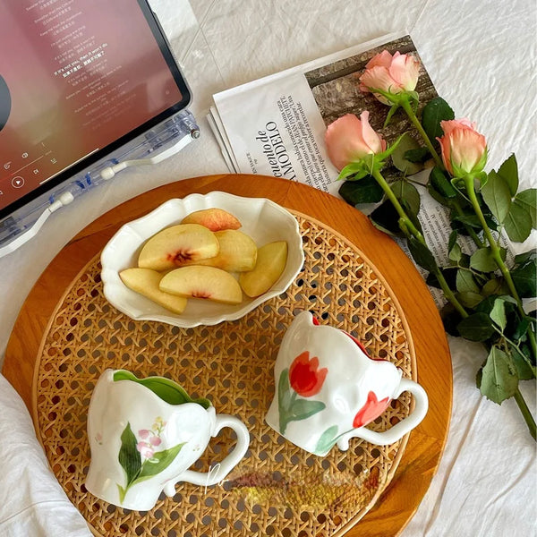 Mini Tasse Florale en Céramique