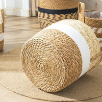 Fancy Wicker Planter Basket Natural Flower Pot Home Decor Garden Bamboo Seagrass Storage Baskets Toy Holders - MaChambreAesthetic 