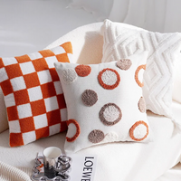Housse de Coussin Tissé Orange