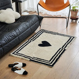 Tapis Imprimé Noir Beige