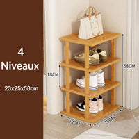 Étagère chaussures en bois 4 niveaux