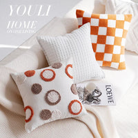 Housse de Coussin Tissé Orange