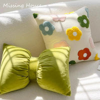 Housse Coussin Floral Brodé Multicolore