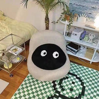 Tapis Noir Gros Yeux Cartoon