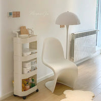 Chariot de Rangement Blanc Vertical en Plastique