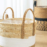 Fancy Wicker Planter Basket Natural Flower Pot Home Decor Garden Bamboo Seagrass Storage Baskets Toy Holders - MaChambreAesthetic 