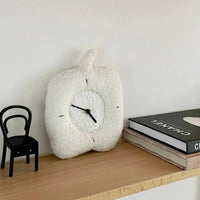 Horloge en Peluche Pomme Blanche