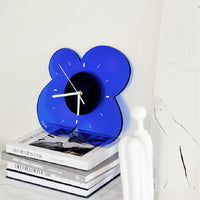 Horloge Mural Fleur Bleu