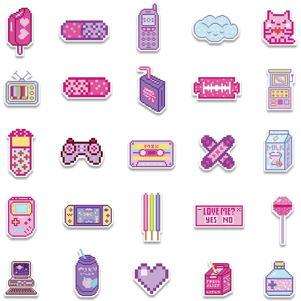 Pixel Stickers Rectangle Stickers Pixel | MaChambreAestheticâ„¢