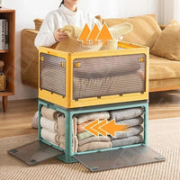 Toy Storage Box Foldable Large Capacity Plastic Storage Cabinet Stackable Casters Drawer Thickened Locker Make Up Organizer