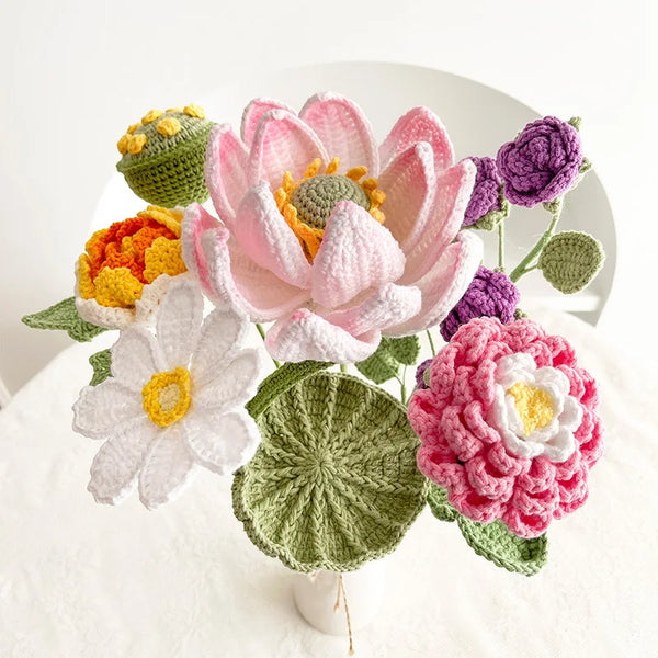 Bouquet de Fleurs en Crochet Laine