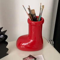 Vase en Forme de Botte Rouge