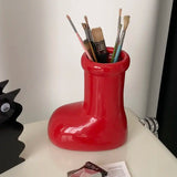 Vase en Forme de Botte Rouge