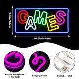 Game Room Neon Sign LED Sign Home Bar Men Cave Games Recreation Party Birthday Bedroom Bedside Wall Decoration Neon Light Gifts - MaChambreAesthetic 