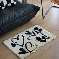 Tapis Imprimé Noir Beige