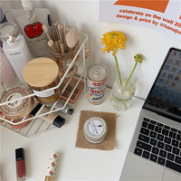 Étagère de Bureau en Fil Métallique Blanc pour Coin d'Angle