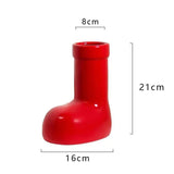 Vase en Forme de Botte Rouge