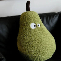 Coussin Peluche Poire Verte