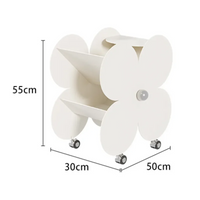 Chariot de Stockage en Forme de Fleur Blanche